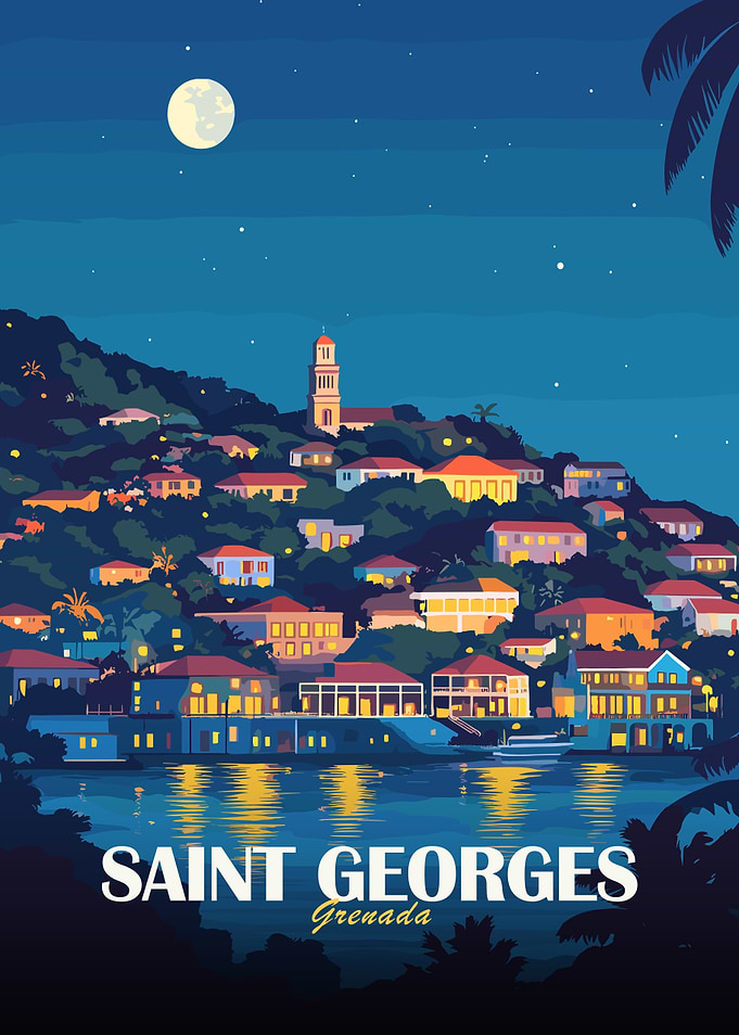 Saint Georges, Grenada at Night