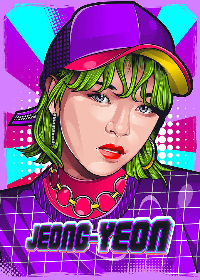 Jeongyeon K-Pop Pop Art Portrait Poster