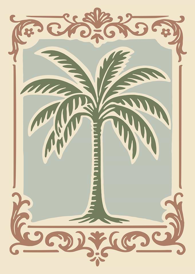 Palm Tree in Decorative Frame