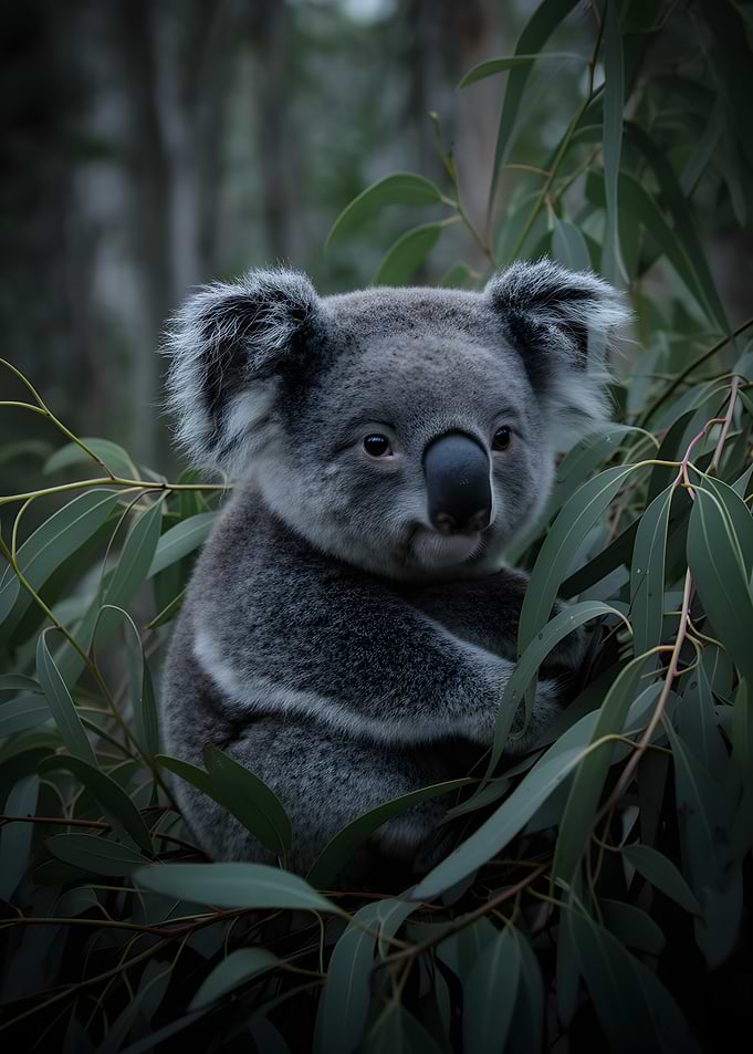 Koala in Eucalyptus Tree