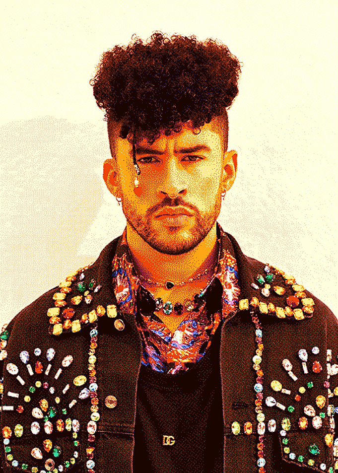 Bad Bunny in Embellished Jacket