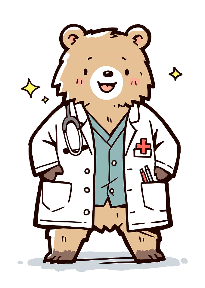 Cute Doctor Bear Cartoon