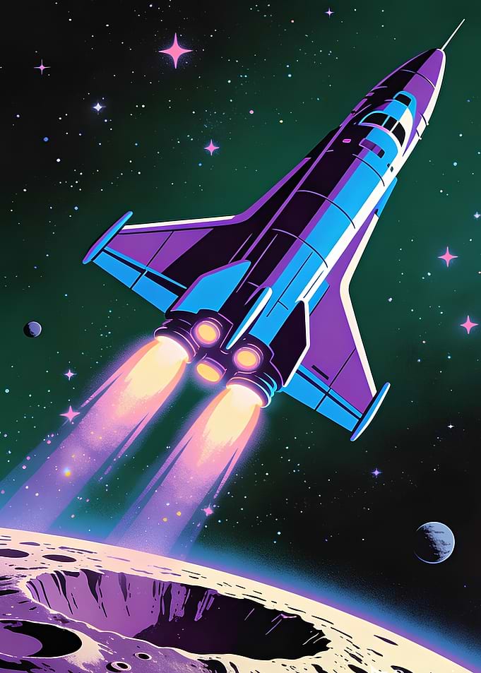Retro Space Shuttle Launch