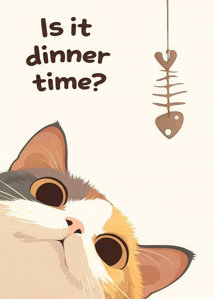 Cat asking if it's dinner time