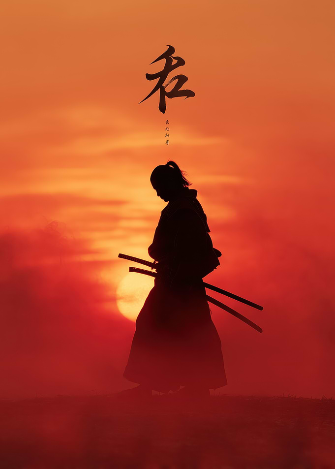 Samurai Silhouette at Sunset