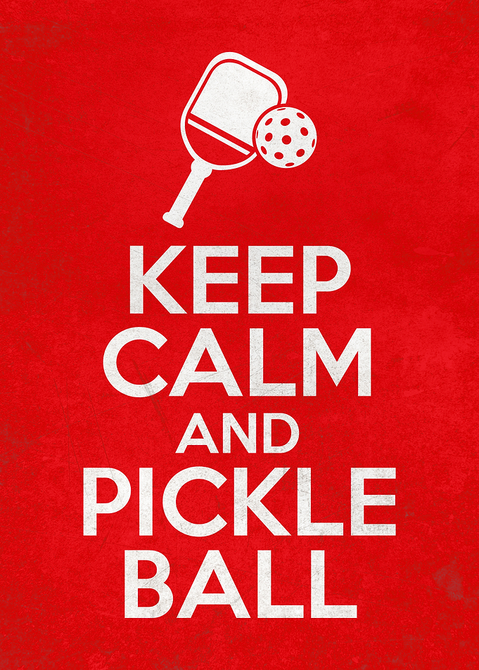 Vintage Pickleball Poster – “Keep Calm and Pickleball” Retro Wall Art