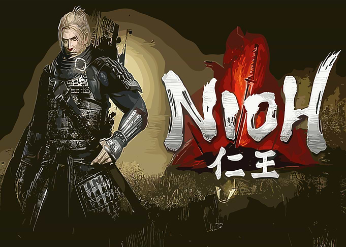Nioh Game Art with Samurai Warrior