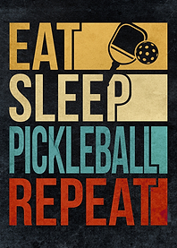 Vintage Pickleball Poster – “Eat, Sleep, Pickleball, Repeat” Retro Wall Art