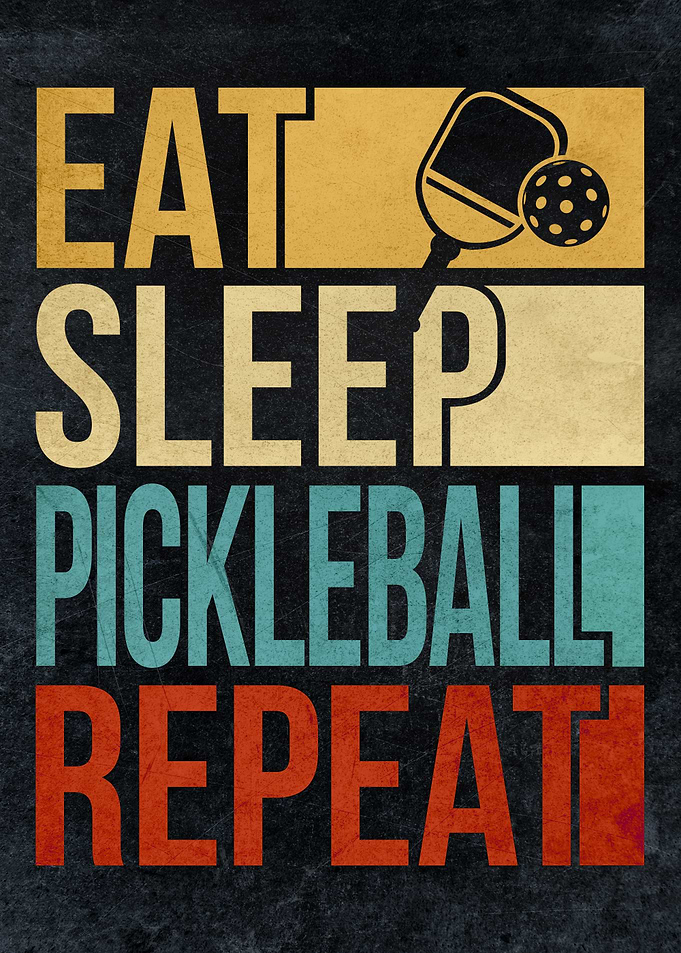 Vintage Pickleball Poster – “Eat, Sleep, Pickleball, Repeat” Retro Wall Art