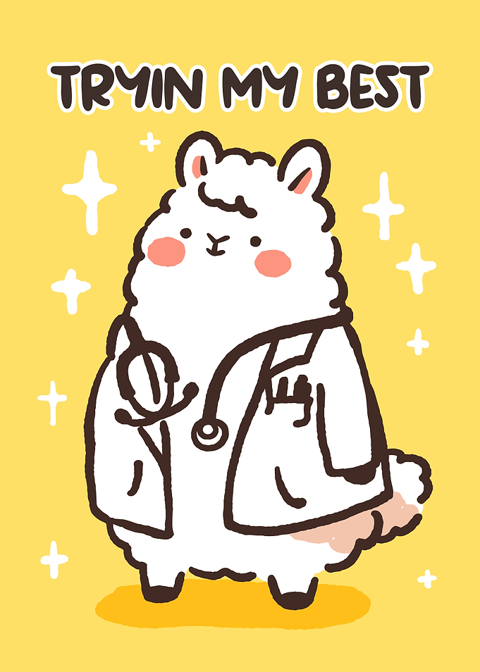 Cute Llama Doctor Trying Its Best