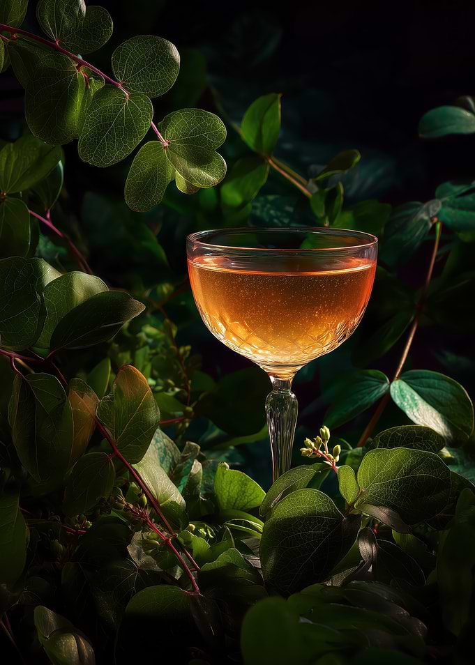 Cocktail in a Lush Garden Setting