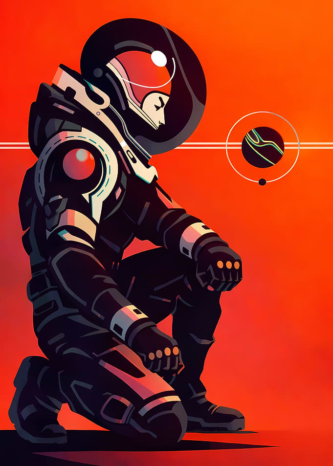 Astronaut Kneeling