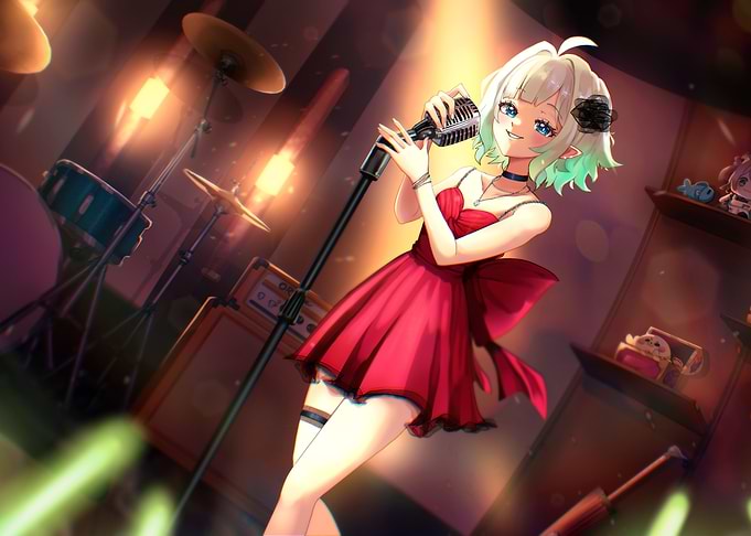 Anime Singer Performing on Stage