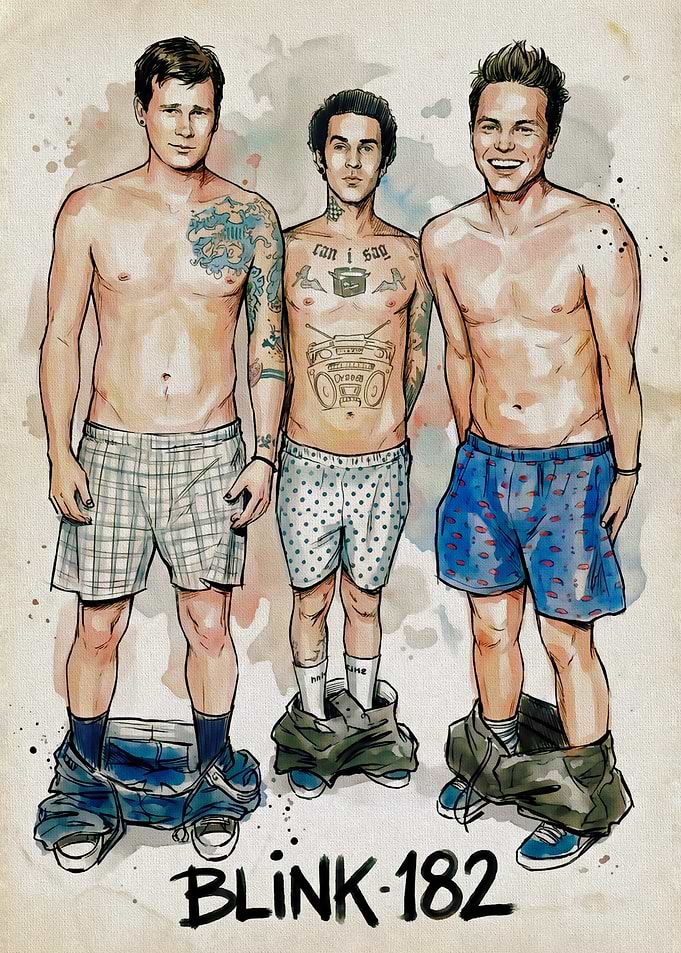 Blink-182 Band Members Illustration