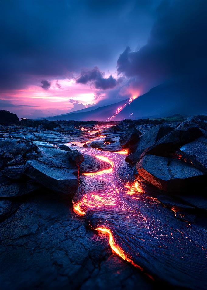 Lava Flow at Dusk