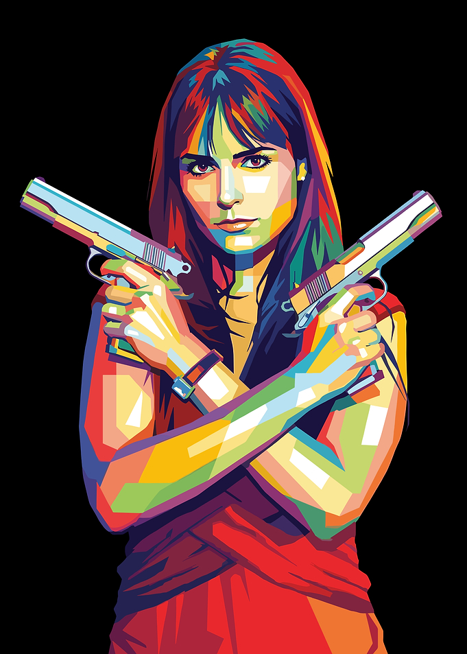 Woman with Guns Pop Art