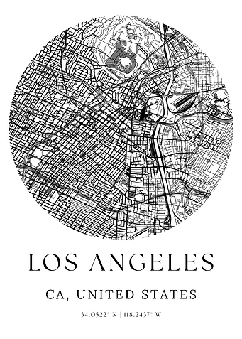 Los Angeles City Maps Minimalist