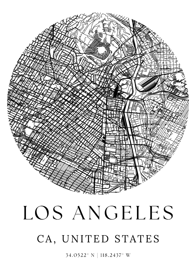 Los Angeles City Maps Minimalist