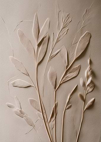 Botanical Bas-Relief Japandi Style