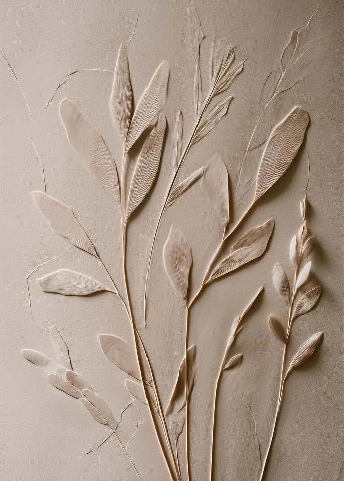 Botanical Bas-Relief Japandi Style