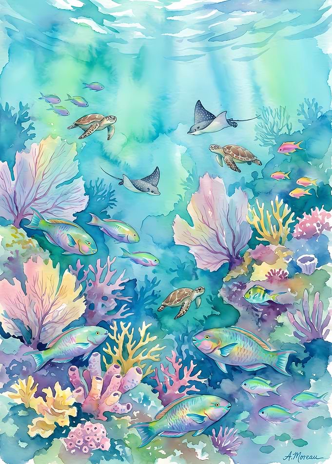 Underwater Coral Reef Scene