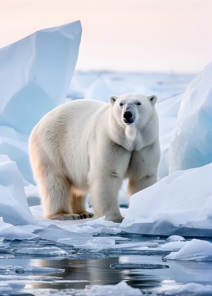 Polar Bear on Ice Floes