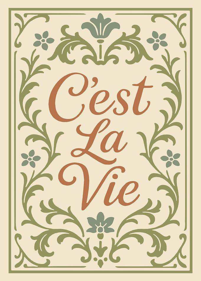 C'est La Vie Floral Text Art