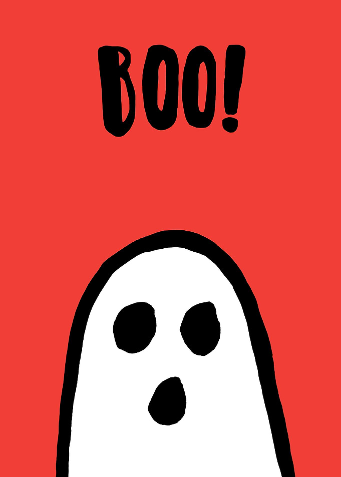 Cute Ghost Saying Boo