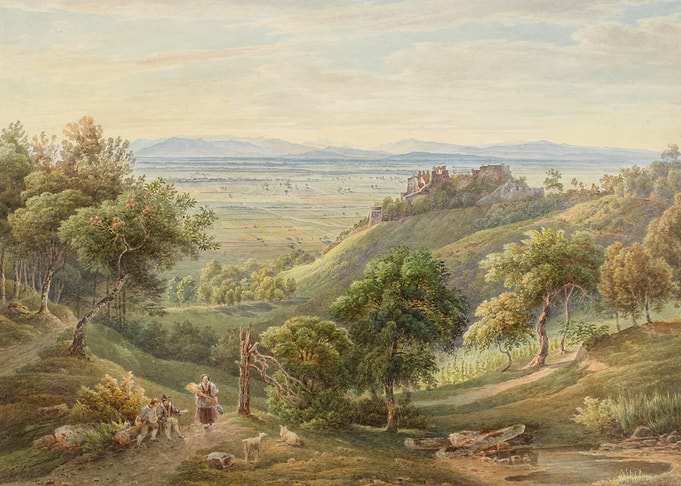Pastoral Landscape with Figures and Ruins