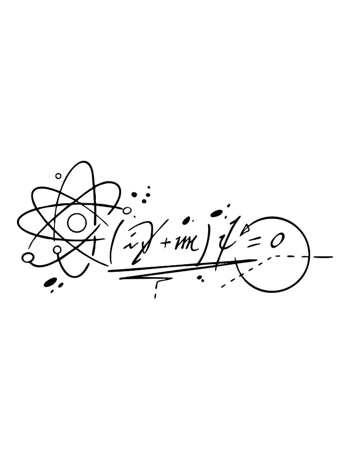 Physics Equation and Atom Symbol