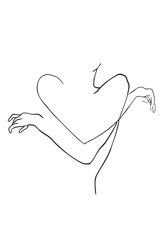 Minimalist Line Art of Torso and Arms