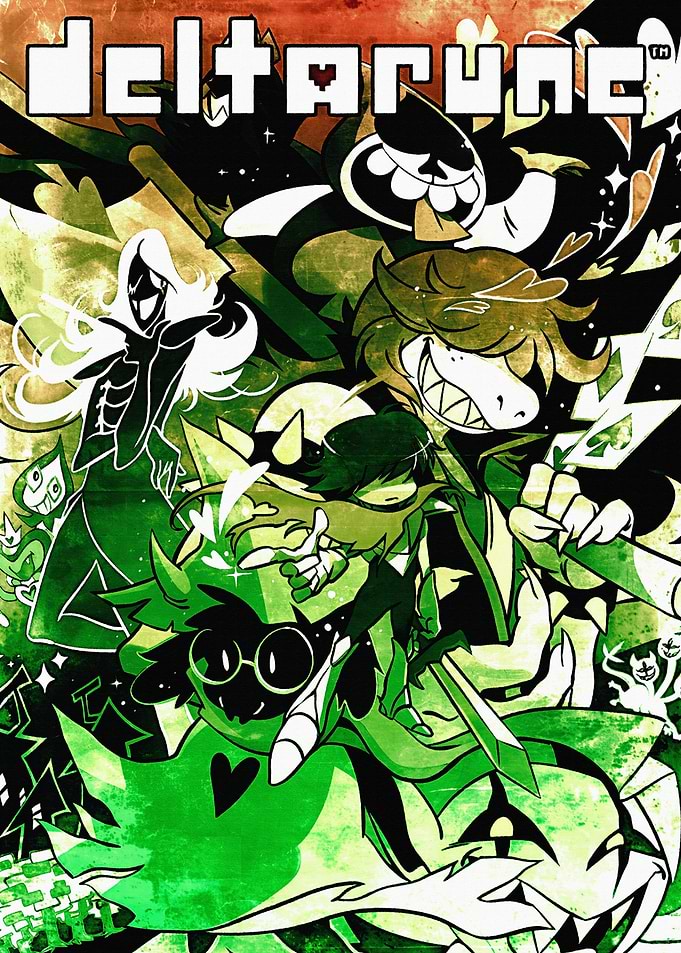 Deltarune Characters in Green and White