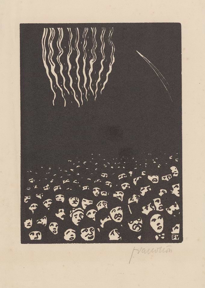 Crowd Watching a Meteor Shower