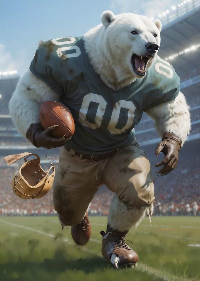 Polar Bear Football Player
