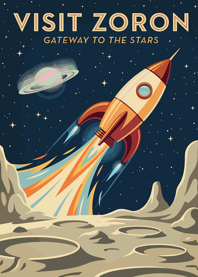 Visit Zoron Gateway to the Stars - Retro Space