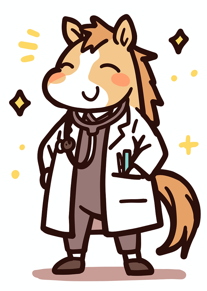 Cute Doctor Horse Cartoon