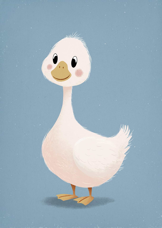 Cute cartoon goose illustration