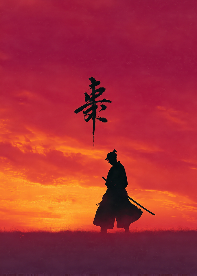 Samurai Silhouette at Sunset