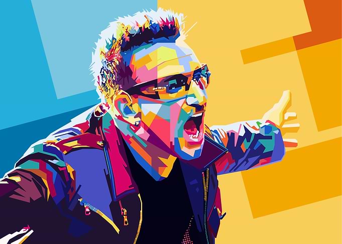 Pop Art Portrait of Bono