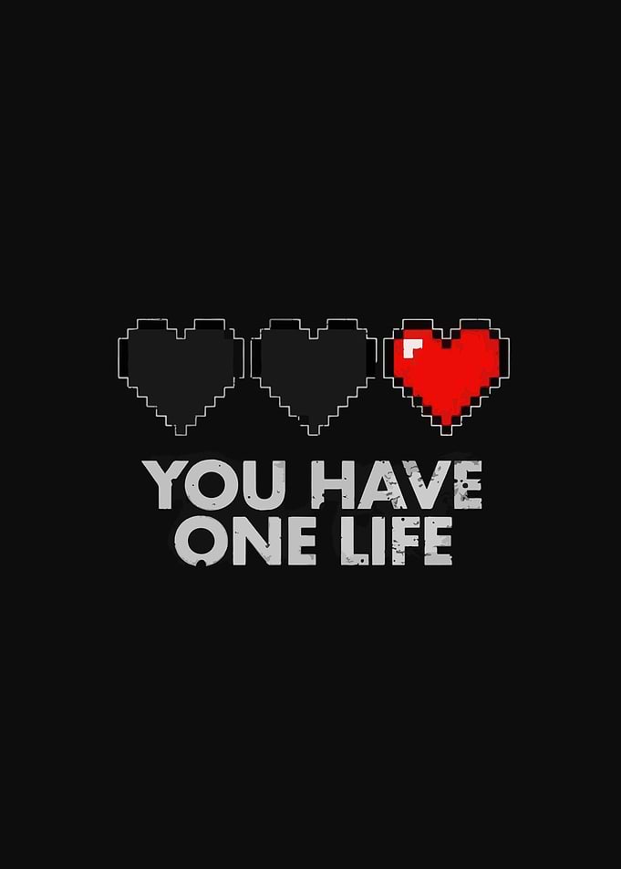 You Have One Life Pixel Hearts
