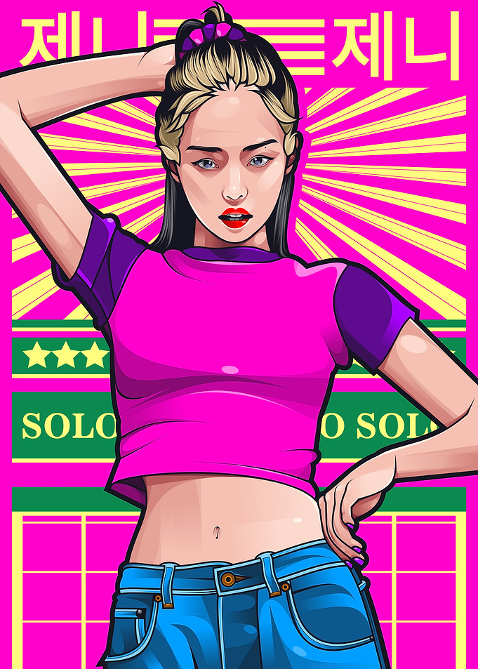 Jennie Kpop Pop Art Portrait Poster