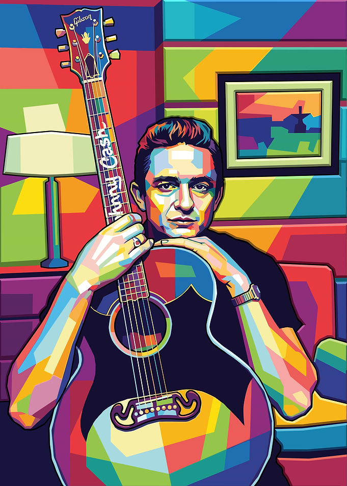 Johnny Cash Pop Art Portrait
