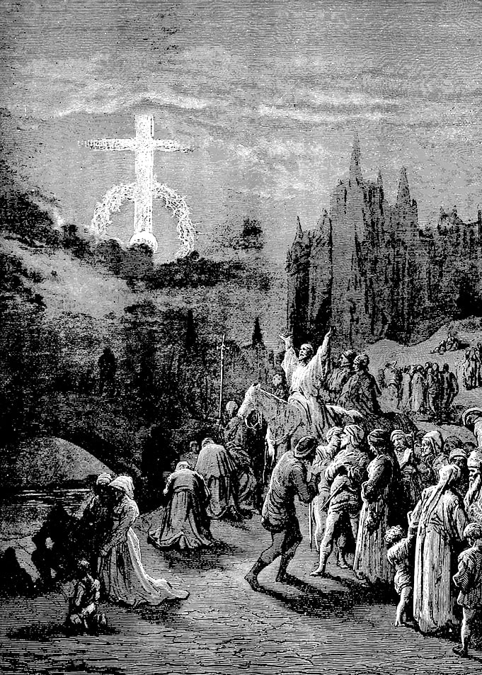 Signs From Heaven Gustave Dore Crusades Engraving