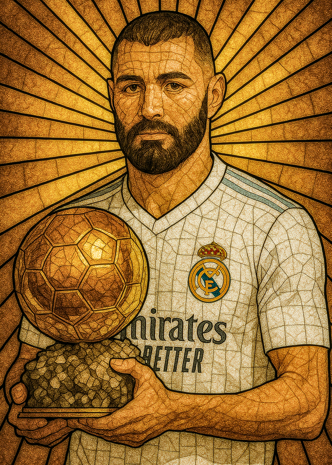 Karim Benzema with Ballon d'Or