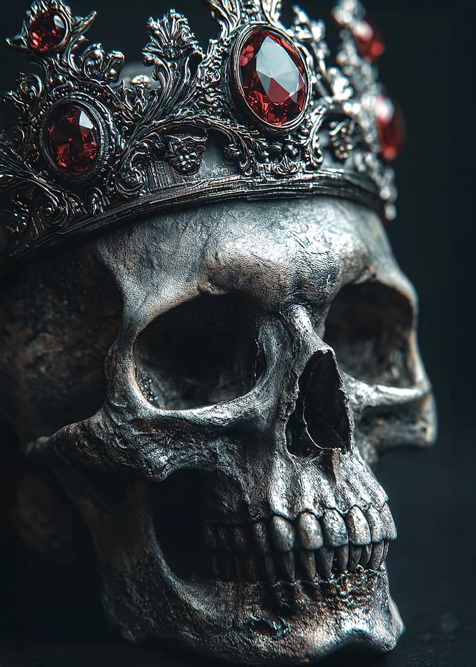 Skull with a jeweled crown