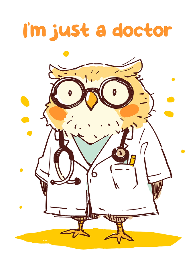 Cute Doctor Owl Illustration