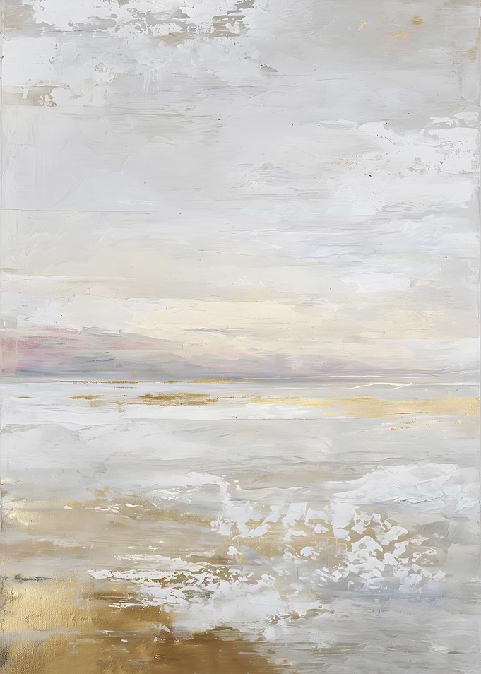 Abstract Seascape with Gold Accents