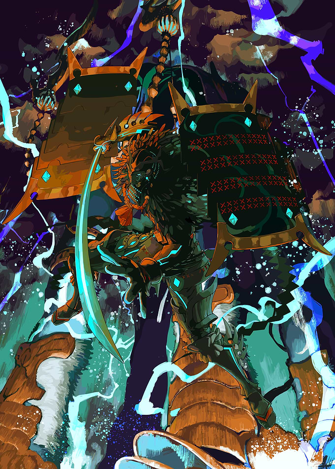 Samurai Warrior with Glowing Sword