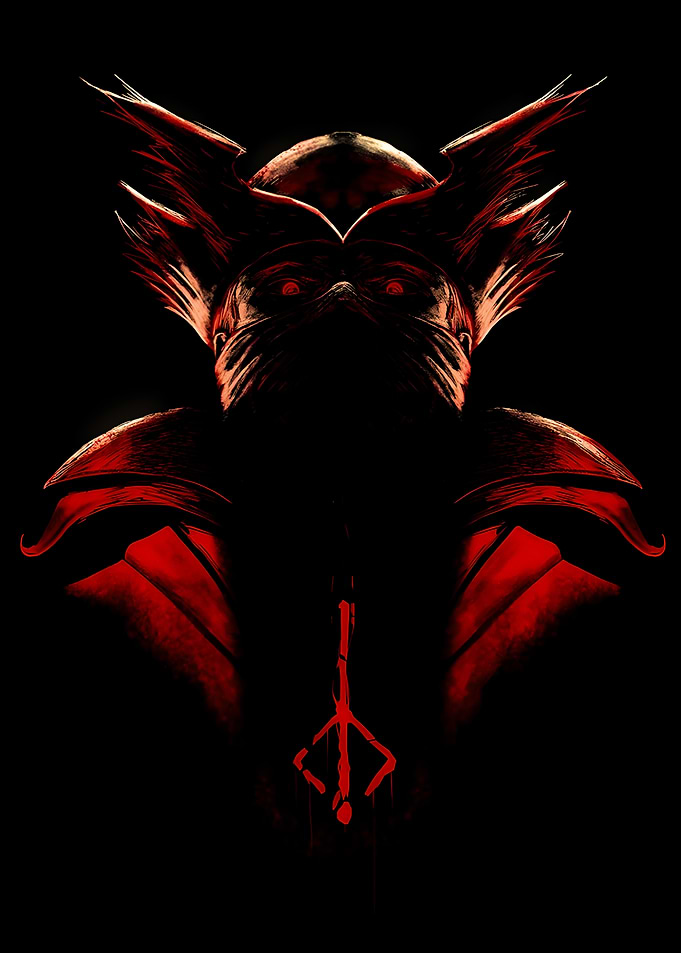 Dark Hunter with Red Accents
