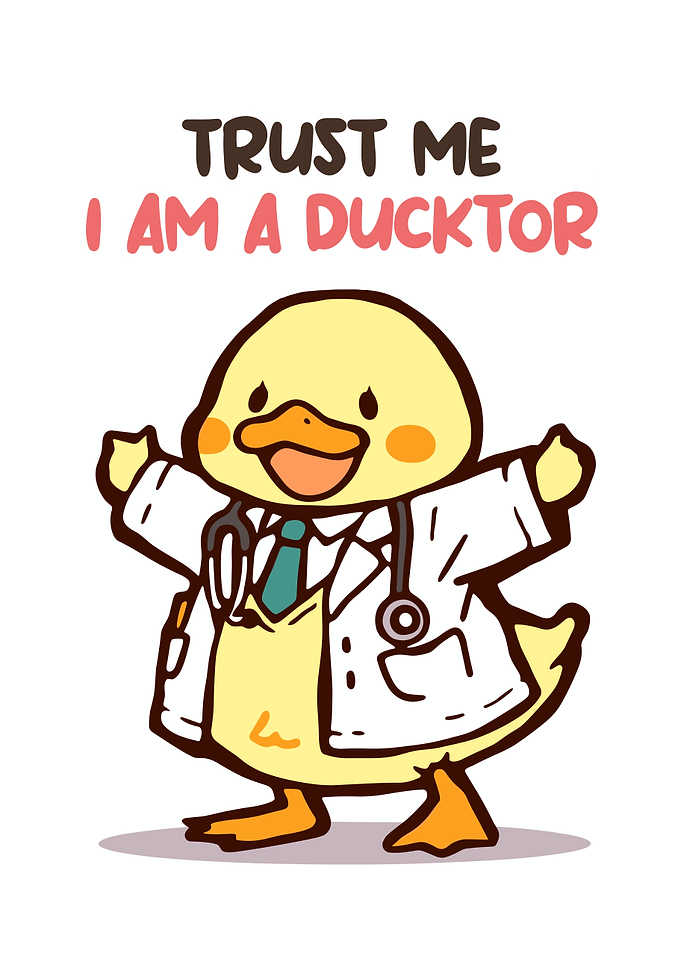 Cute Duck Doctor with Stethoscope